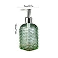 thumbnail image 2 of Wave Pattern Glass Liquid Soap Dispenser Bottle With Press Pump, Refillable Container For Hand Soap Shampoo Or Body Wash, Durable Thick Glass, Stylish Bathroom Or Kitchen Decor, 2 of 6