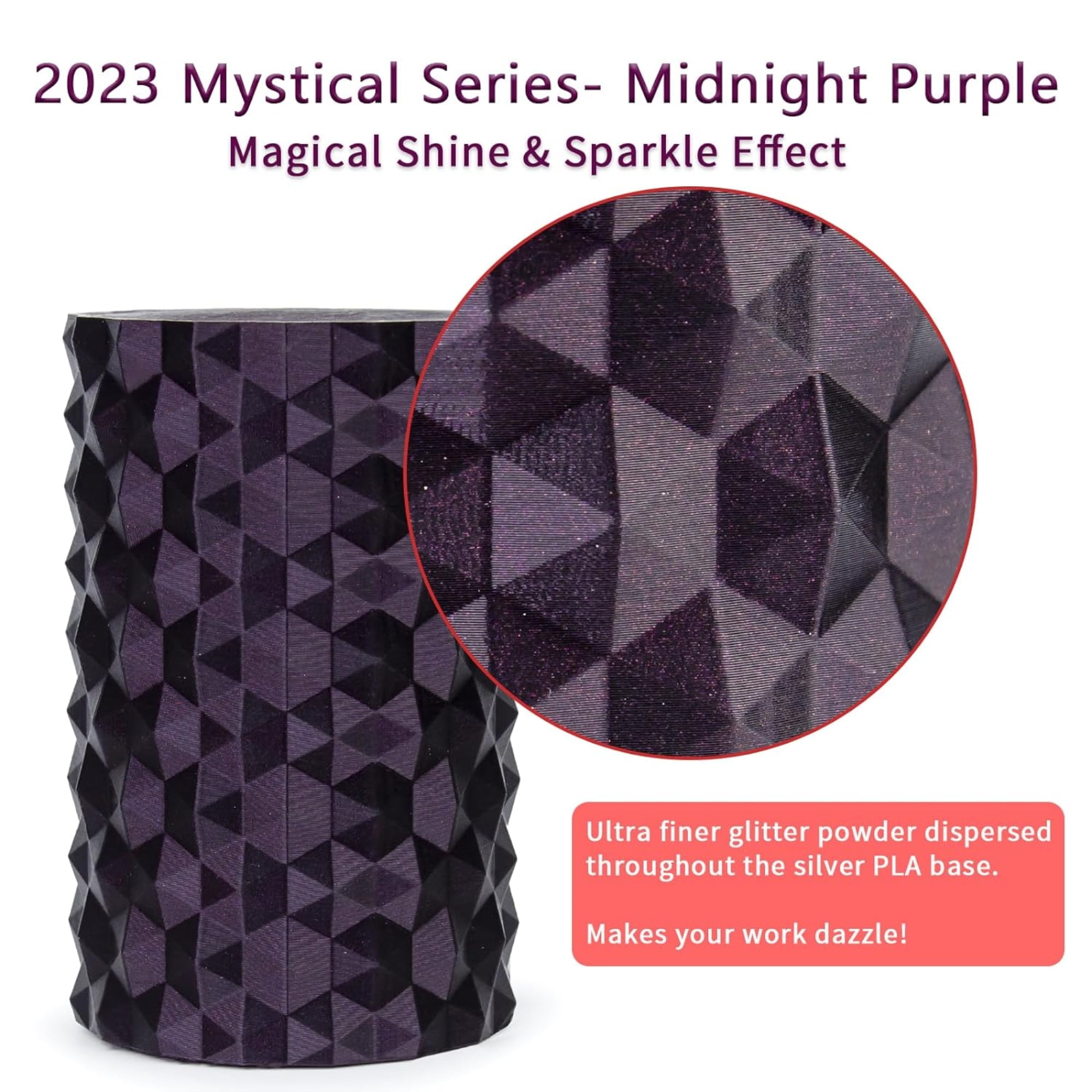 Ziro 3D Mystic PLA Filament 1.75mm 1kg, Midnight Purple