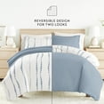 thumbnail image 2 of Noble Linens 8 Piece Patterned Duvet Bedding Bundle, Urban Vibe Navy, Queen, 2 of 6
