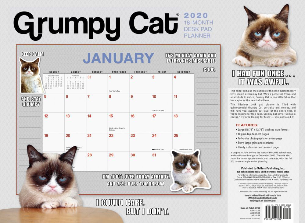 Grumpy Cat Desk Pad Calendar 2020