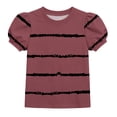 thumbnail image 2 of JOANKDMI Puff Sleeve Striped T Shirts Girls 14-15 Crewneck Short Sleeve Casual Tops Trendy Summer Graphic Basic Tees Pullover Blouse for Kids Everyday School Wear, 2 of 8
