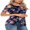 thumbnail image 3 of CHUANK Womens Summer T Shirts Strappy Short Sleeve Tunic Tops Strappy Cold Shoulder Blouse, 3 of 5