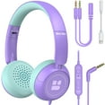 thumbnail image 1 of New Bee On-Ear Headphones with Mic | Collapsible Design | 4+ Year Kids | 3.5mm Aux Wired, 1 of 7