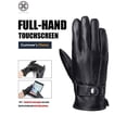 thumbnail image 2 of Luxtrada Leather Gloves for Mens Full-Hand Touchscreen Cold Weather Gloves Motorcycle Gloves Black, 2 of 8