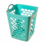 Your Zone Flexible Plastic Square Hamper, Turquoise Cove