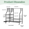thumbnail image 5 of Garage Golf Bag Organizer, Wheeled Golf Bag Storage Stand, Fits 2 Golf Bags and Other Golfing Equipment Accessories, Includes Extra Golf Club Storage Rack, Golf Equipment Rack for Shed and Basement, 5 of 7