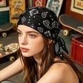 thumbnail image 5 of Unisex Quick Drying Liner Bandana Moisture Wicking Adjustable Tie Back UV Protection Head Wrap for Cycling Outdoor Sports(Black,58cm), 5 of 5