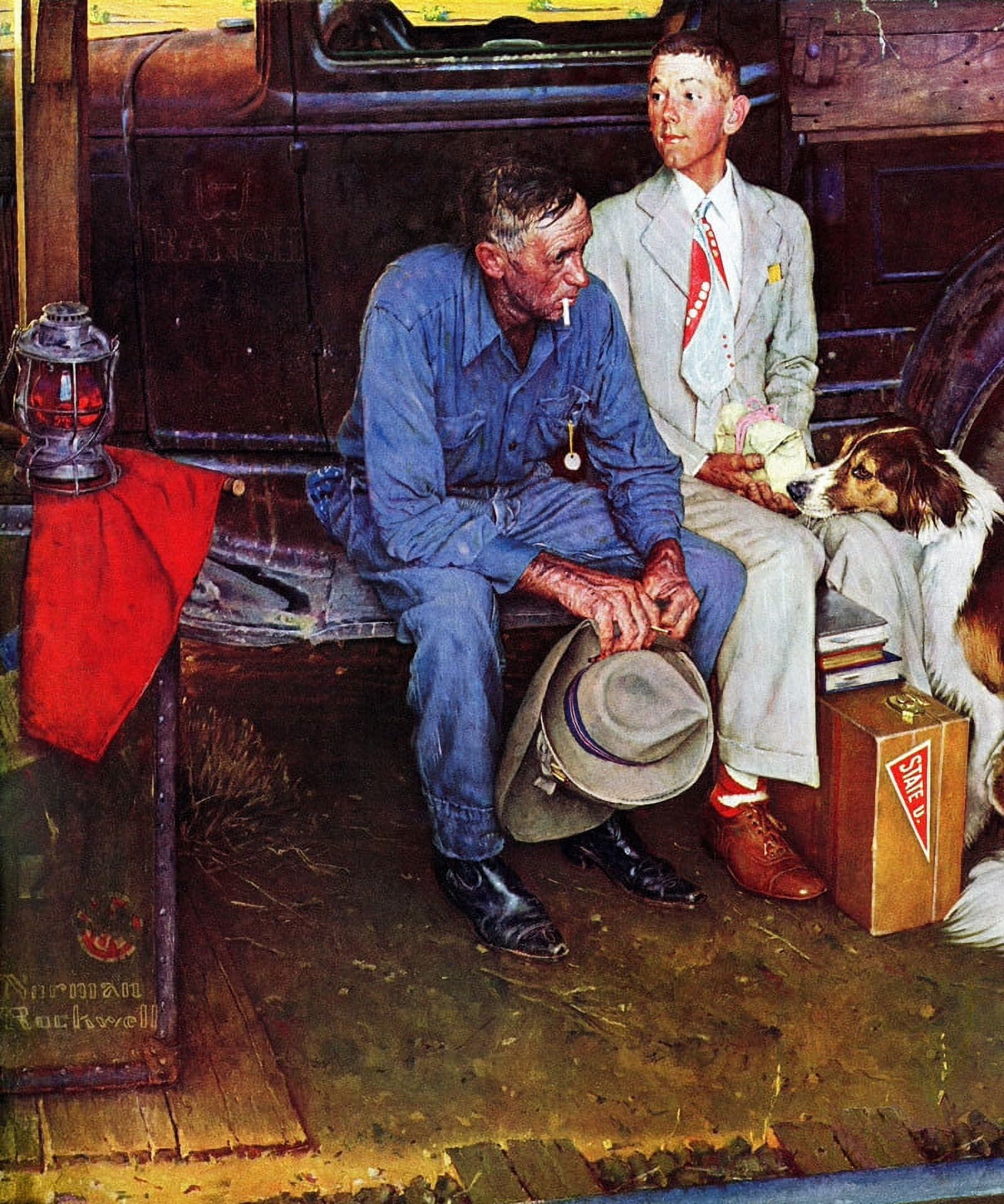 Marmont Hill "Breaking Home Ties" by Norman Rockwell Painting Print on Canvas