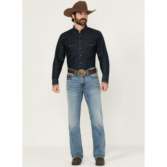 Cody James Men's Highland Wash Wyatt Slim Bootcut Stretch Denim Jeans Light Wash 33W x 32L US