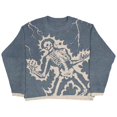 thumbnail image 1 of Suéter de calavera para hombre, estilo gótico, punk, vintage, retro, de lana, tejido, nuevo invierno 2024, suéter de gran tamaño Y2K Harajuku para mujer, 1 of 2
