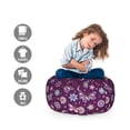 thumbnail image 2 of Butterfly Storage Toy Bag Chair, Vortex Shapes Polka Dots Background Flower Pattern Colorful Animal Design, Stuffed Animal Organizer Washable Bag, Small Size, Multicolor, by Ambesonne, 2 of 3