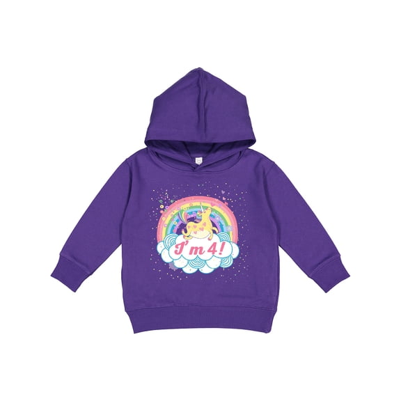 Inktastic 4th Birthday Unicorn Rainbow Cute Girls Toddler Hoodie