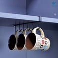 thumbnail image 2 of Deago 2Pcs Adhesive Cup Holder Under Cabinet - 6 Hook Coffee Cup Mug Holder for Kitchen, Fit for 1 Inch Thickness Shelf or Less - Only Fit for Flat Buttom Cabinet Without Any Lip, 2 of 9