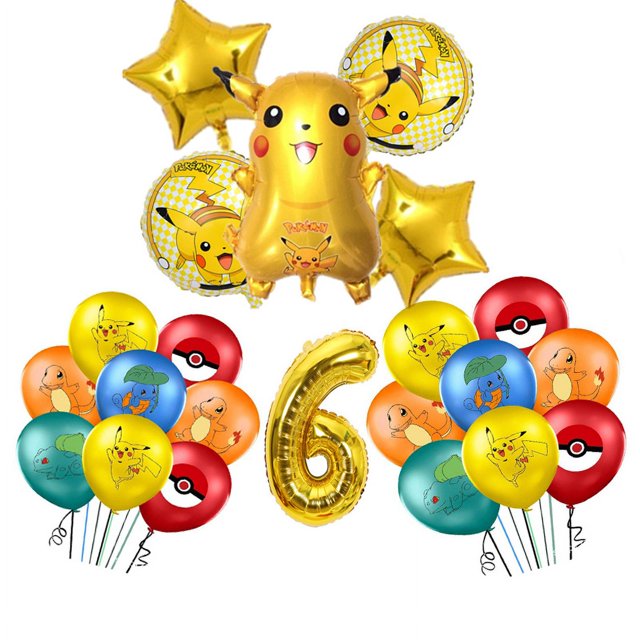 New Pink Pokemon Birthday Decorations Pikachu Party Tableware Balloons Plates Napkin Backdrop Decor Balloons For Boys Party