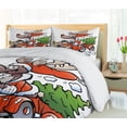 thumbnail image 5 of Ambesonne Christmas Duvet Cover Set, Reindeer in Red Car, 2-Calking, White Red Green, 5 of 7