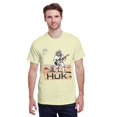 thumbnail image 2 of Men Retro Space Skeleton Astronaut Guitar Graphic T-Shirt, Mars Rover Dog HUK Print Crew Neck Poly Cotton Casual Short Sleeve Tee, 2 of 8