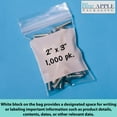 thumbnail image 6 of 2 Mil Clear Reclosable White Block Zip Poly Bags - 5 x 5 W & (100 Bags), 6 of 7