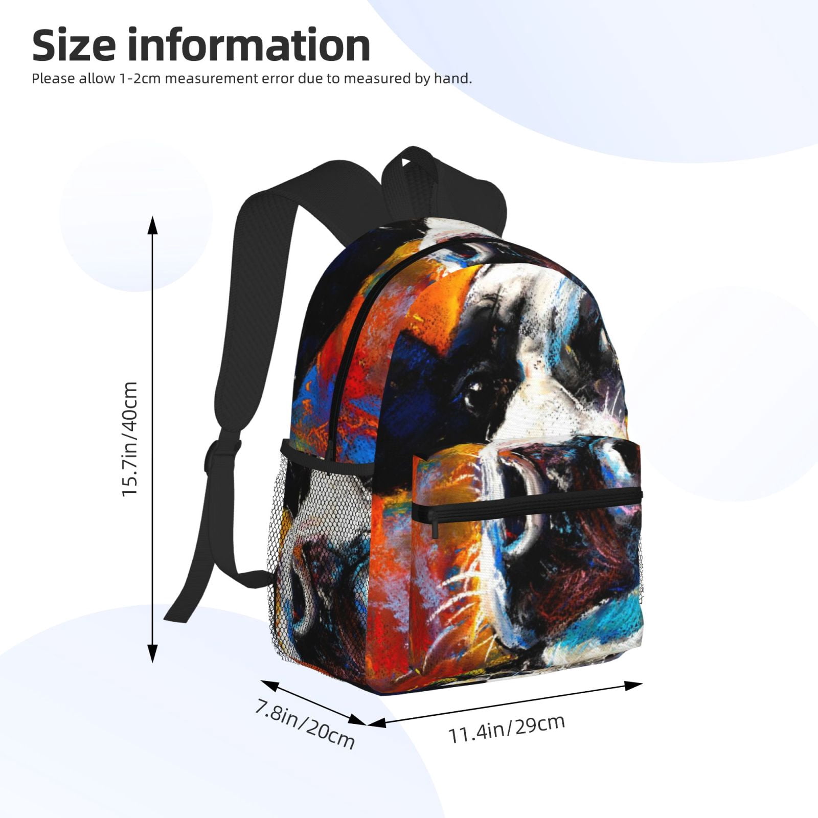 Ratiio Cow Print Casual Backpack for Men and Women, Water Resistant Oxford Fabric School Bag Lightweight Travel Daypack