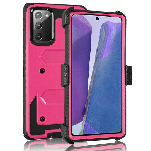 GoldCherry for Samsung Galaxy Note 20 Ultra Case,Heavy Duty Shockproof Full Body Protection Rugged Hybrid Case Cover with Swivel Belt Clip and Kickstand for Samsung Galaxy Note 20 Ultra(Pink)