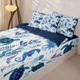 thumbnail image 3 of Homewish Sea Turtle Zipper Full Size Comforter Sets with Fitted Sheet and 2 Pillowcases for Kids, Blue Cute Octopus Zipper Bedding Set, Navy Reversible, 4pcs, 3 of 6