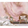 thumbnail image 2 of Peel and Stick Wallpaper Abstract Pink Marble Golden Sparkles Modern Art Wall Mural Decor Self Adhesive and Removable 69in x 98in, 2 of 8