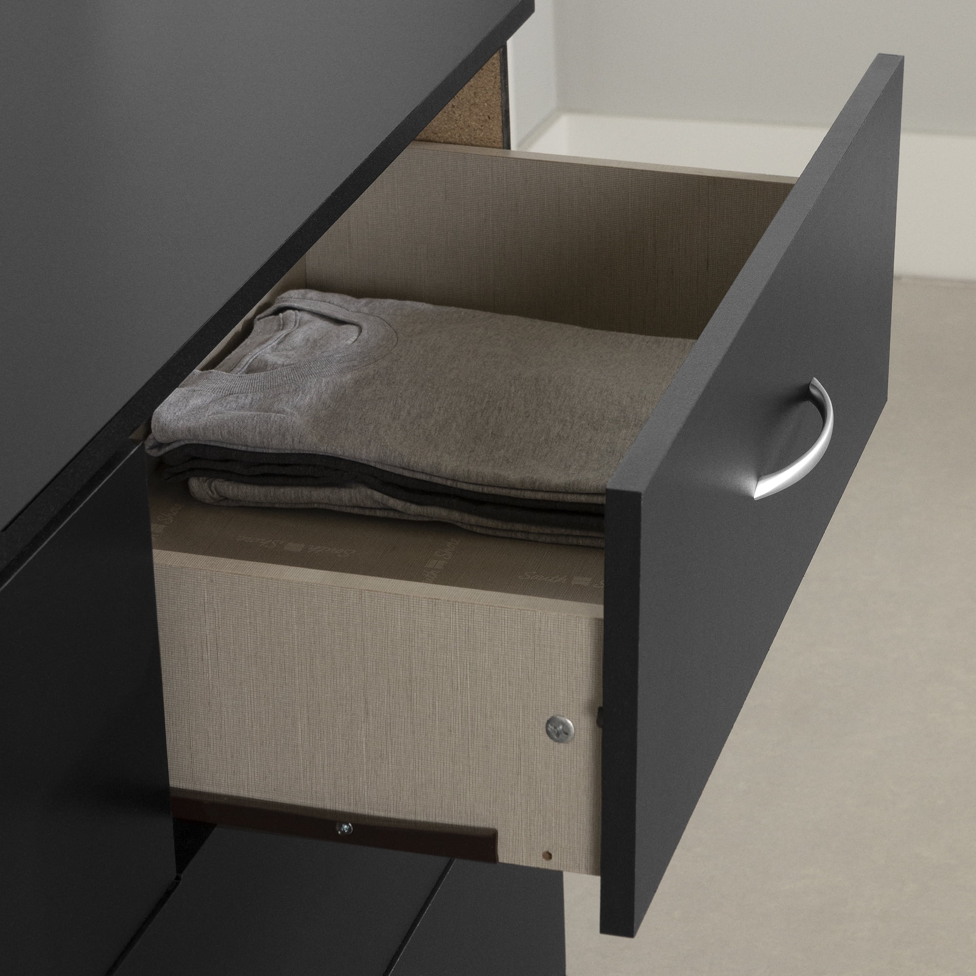 South Shore Step One 6-Drawer Dresser for Adult, in Pure Black