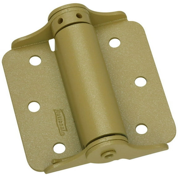Spring Hinge, Adjustable, Brass, 3-In., 2-Pk.