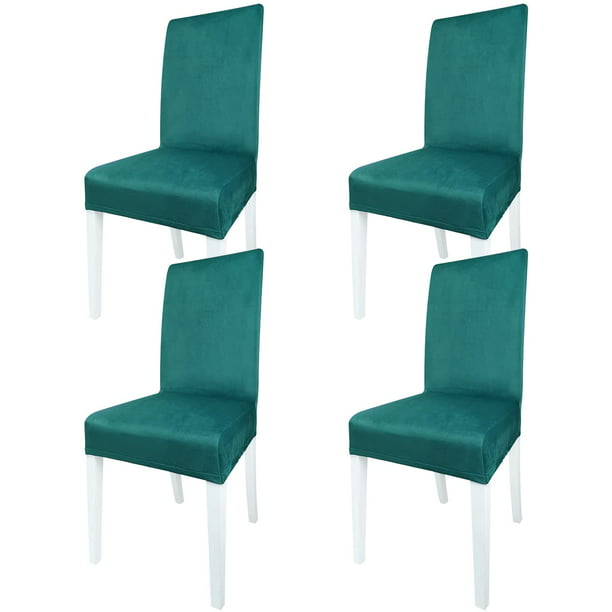 Velvet Dining Room Chair Covers Stretch, Teal Dining Room Chair Slipcovers
