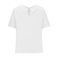 thumbnail image 3 of Ladies Tops And Blouses Loose Button Shirt Top Stand Solid Color Sleeve Collar Casual Shirt Shirt Fashion Clothing, 3 of 6
