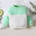thumbnail image 4 of KYAIGUO Baby Toddler Boys Spring Fall Knitted Sweatshirts Sweatpants Set 3M-24M Long Sleeve Track Suits Round Neck Outfits Casual Pullover Newborn Patchwork Sweat Suits Set, 4 of 8