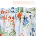 thumbnail image 3 of Blue Floral Tier Curtains for Living Room, Leaf Flower Printed Short Bathroom Window Curtain, Half Window Kitchen Cafe Curtains, 27" x 45", Blue/Grey, Set of 2, 3 of 9