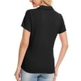 thumbnail image 4 of Xidunhg Women's Short Sleeve Solid Lapel V Neck Soft Pullover Tops Lightweight Knit Polo Shirt Black S, 4 of 8