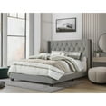 thumbnail image 2 of Home Design Danbury Twin Tufted Upholstered Panel Bed Frame For Adult, Box Spring Required (Sold Separately), Gray, 2 of 5