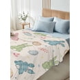 thumbnail image 4 of Pink Blue Green Easter California King Size Flat Sheet, Wrinkleproof & Fadeproof Cooling Flat Bed Sheet Only, Spring Bunny Colorful Eggs Breathable Soft Bedding Top Sheets 108 x 98 Inches, 4 of 8