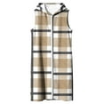 thumbnail image 6 of Pincandy Plaid Overall Dress for Women Round Neck A Line Skirtall Jumper Mini Dress Pinafore with Pockets, 6 of 6