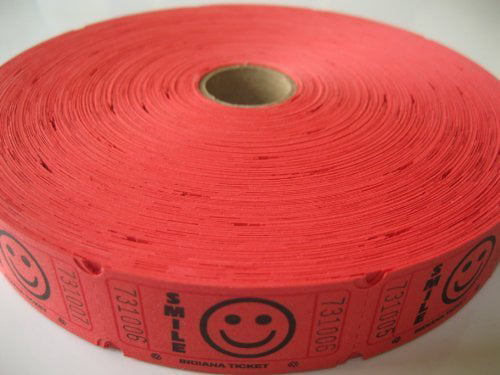 2000 Pink Smile Single Roll Consecutively Numbered Raffle Tickets 