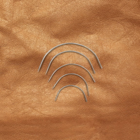 DINHEAROM Upholstery Needle Curved Needle Metal Silver 50pcs For Leather Projects