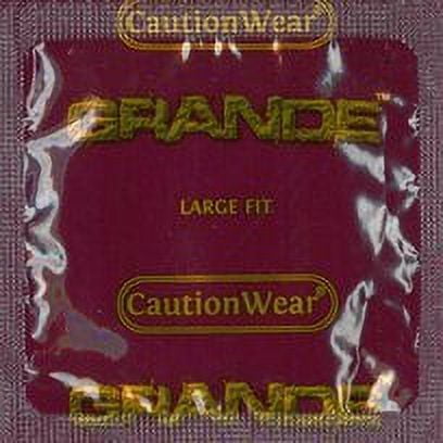 Caution Wear Grande Brass Lunamax Pocket Case, Large Sized Lubricated Latex Condoms-12 Count