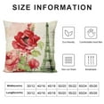 thumbnail image 5 of Nawypu  Vintage French Flower Throw Pillow Case Rustic Red Roses Paris Eiffel Tower Words Lettering Decorative Cushion Cover  Square Pillow Case Cushion Cover for Sofa (Floral D), 5 of 5