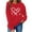 03 Red, variant on YueHuiYing Women's Oversized Hoodless Sweatshirt with Single Heart Print Crew Neck Long Sleeve - Valentine's Day Casual Comfort Top