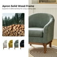 thumbnail image 6 of Upholstered Armchair 2 Pieces Boucle Fabric Solid Wooden Legs Living Room Bedroom Sage, 6 of 7