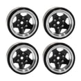 thumbnail image 1 of HILABEE 4 Pieces 1.3 Inches Beadlock Wheel Rim for FMS Ascent-18 1: 18 RC Car Sturdy Black, 1 of 9