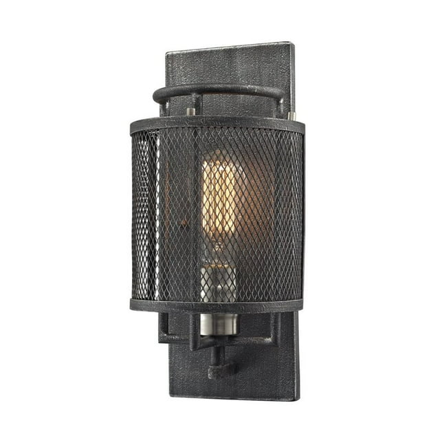 ElkGroup International 31235/1 Slatington 1 Light Sconce In Silvered Graphite/Brushed Nickel