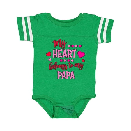 

Inktastic My Heart Belongs to My Papa Gift Baby Boy or Baby Girl Bodysuit