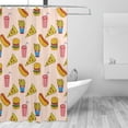 thumbnail image 2 of Rateoe Hamburger Pizza Coke Shower Curtain - Fancy Bathroom Shower Curtain Sets - Waterproof Shower Curtain with Hooks with 12 Plastic Hooks 72x72 Inches, 2 of 5