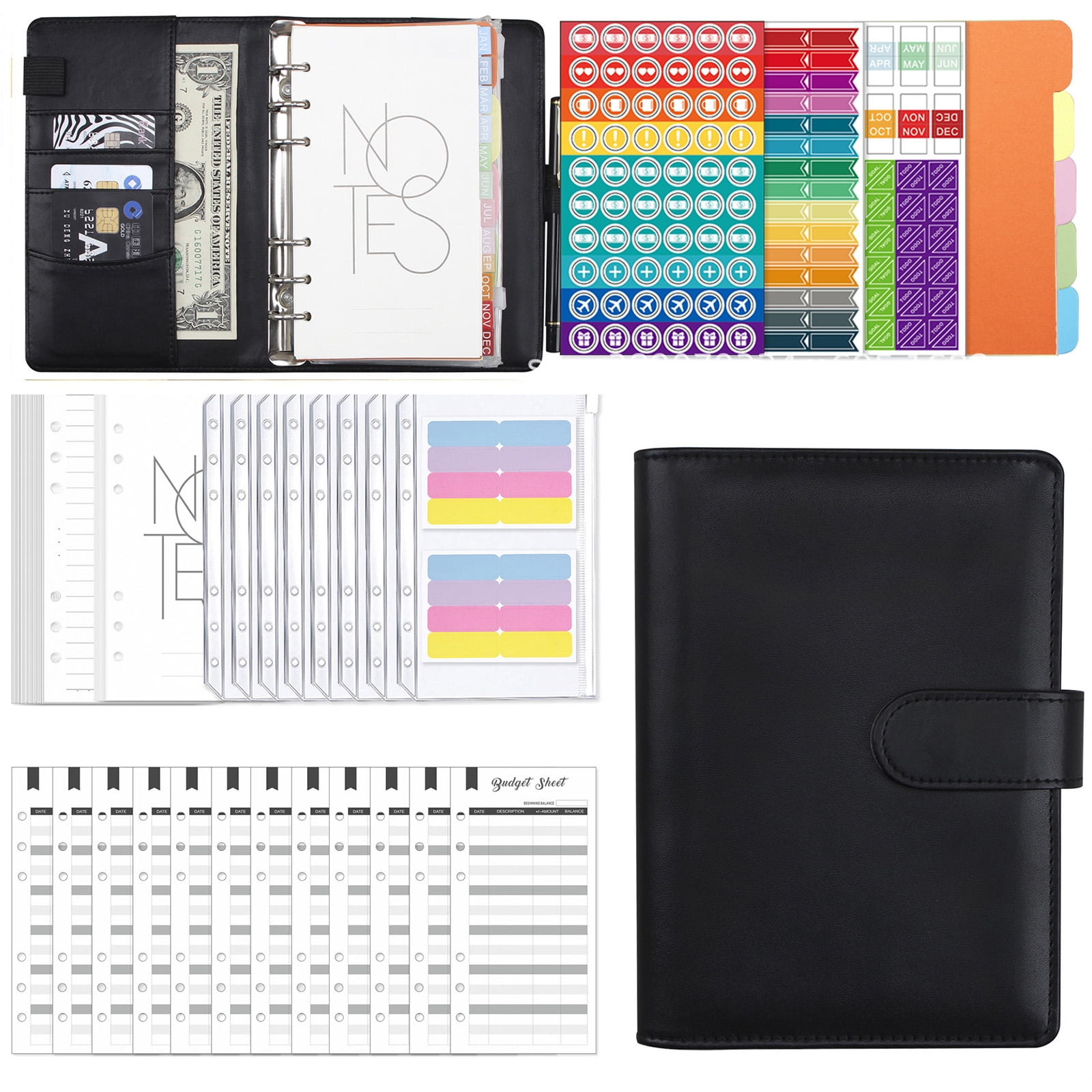 Jinyi Looseleaf Bookkeeping Notes Set Budget Planner Binder Money