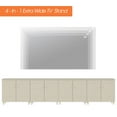 thumbnail image 4 of WAMPAT Modern TV Stands Entertainment Center for 100+ Inch TVs, 4-in-1 Beige Wood Television Stand with Doors, Extra Wide Media Console Tables with Storage Cabinets for Living Room, 141.6x15.3x32.4, 4 of 6