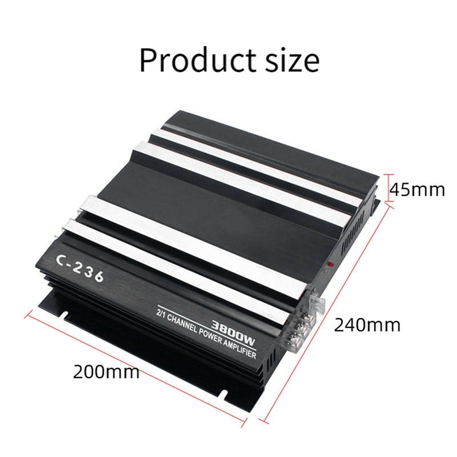 3800W High Power Car Sound Amplifier 2-Channel Car 12V Amplifier Stereo Car Audio Receiver for Car Audio Modification