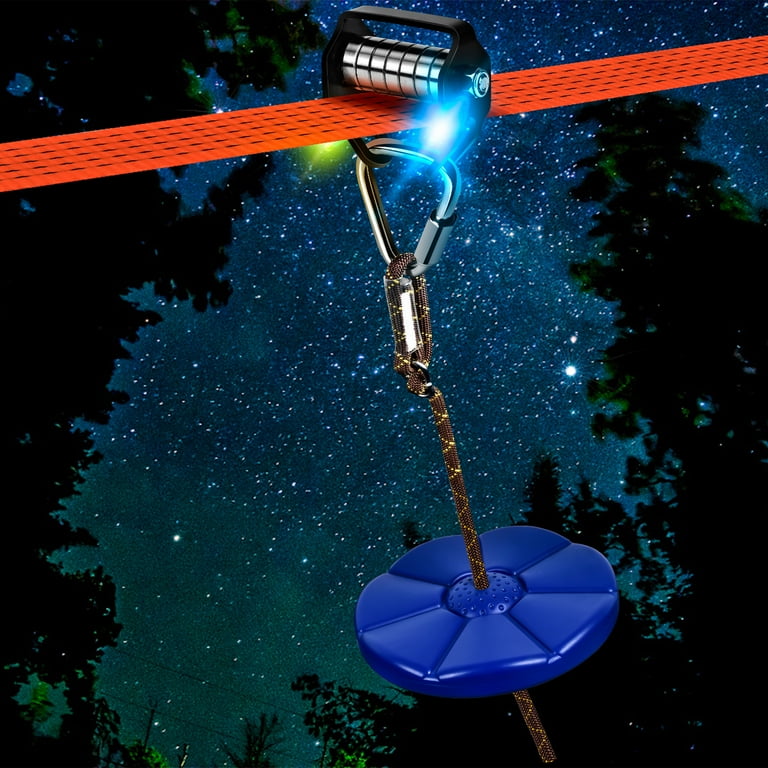 HEAIHYD Zipline Slackline Pulley Kit, 65 Ft Outdoor Adventure