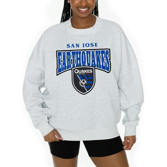 Women's Gameday Couture  Ash San Jose Earthquakes Pitch Pride Pullover Sweatshirt